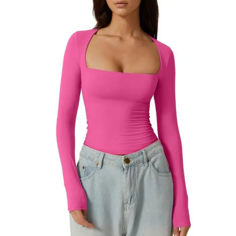 SQUARE NECK FITTED TOP