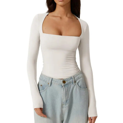 SQUARE NECK FITTED TOP
