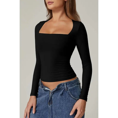 SQUARE NECK FITTED TOP