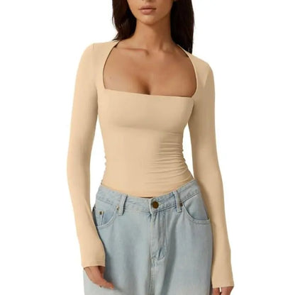 SQUARE NECK FITTED TOP