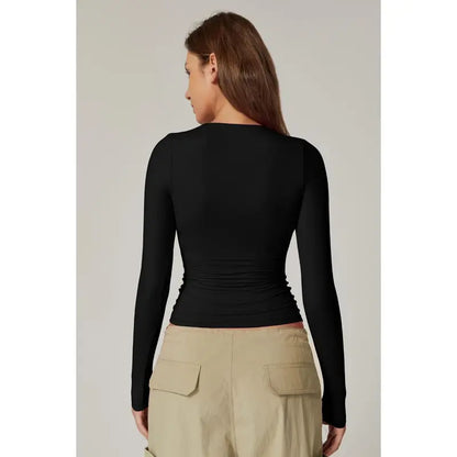 SQUARE NECK FITTED TOP