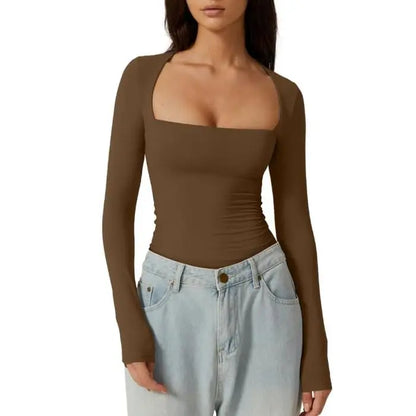SQUARE NECK FITTED TOP